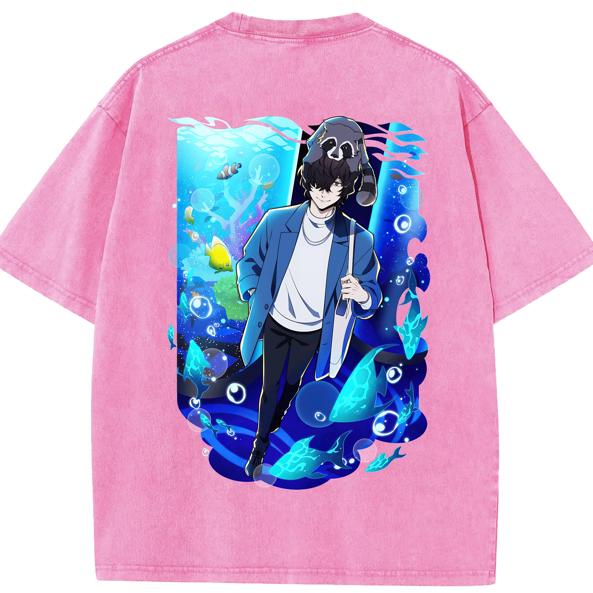 （画像用） 文豪ストレイドッグス Bungo Stray Dogs 綿100% ヴィンテージ風 半袖Tシャツ（背面プリント）